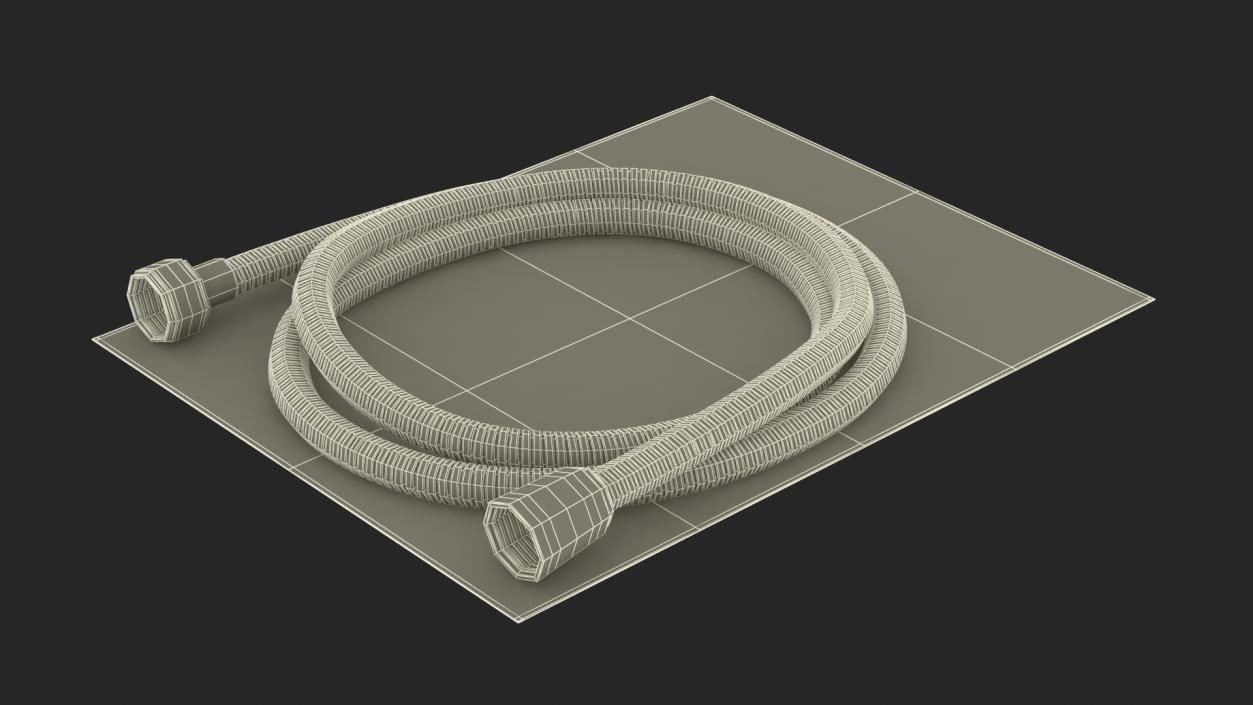 Shower Hose in Package Golden 3D model