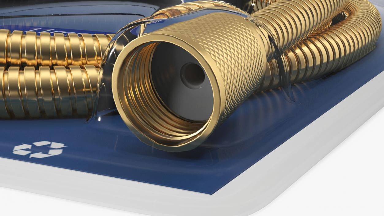 Shower Hose in Package Golden 3D model