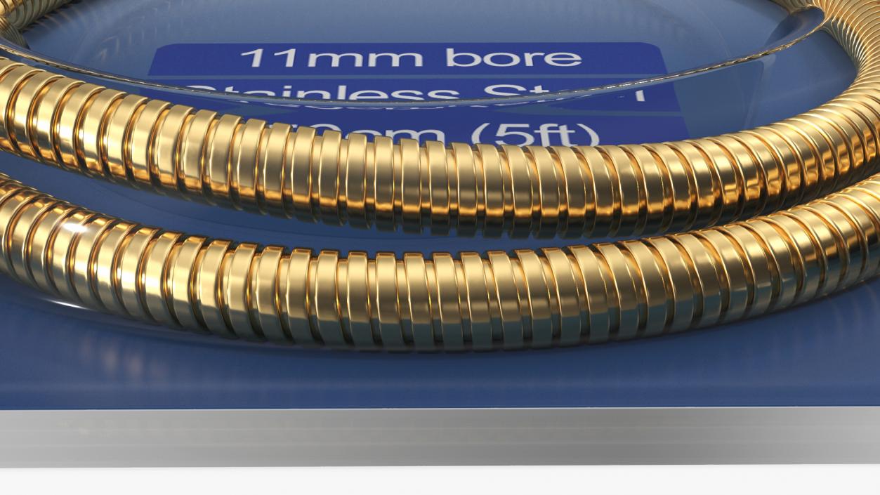 Shower Hose in Package Golden 3D model