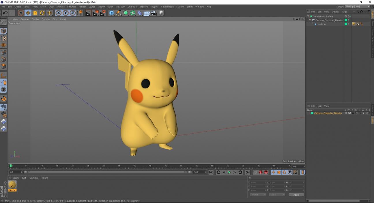 3D model Cartoon Character Pikachu