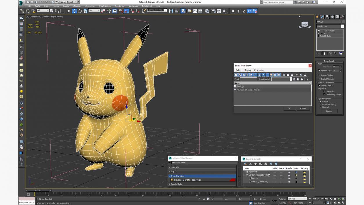 3D model Cartoon Character Pikachu