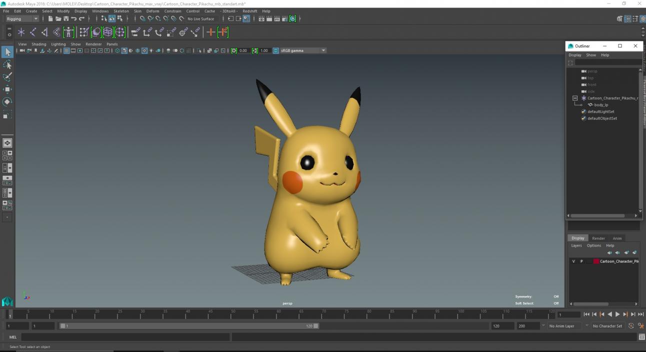 3D model Cartoon Character Pikachu