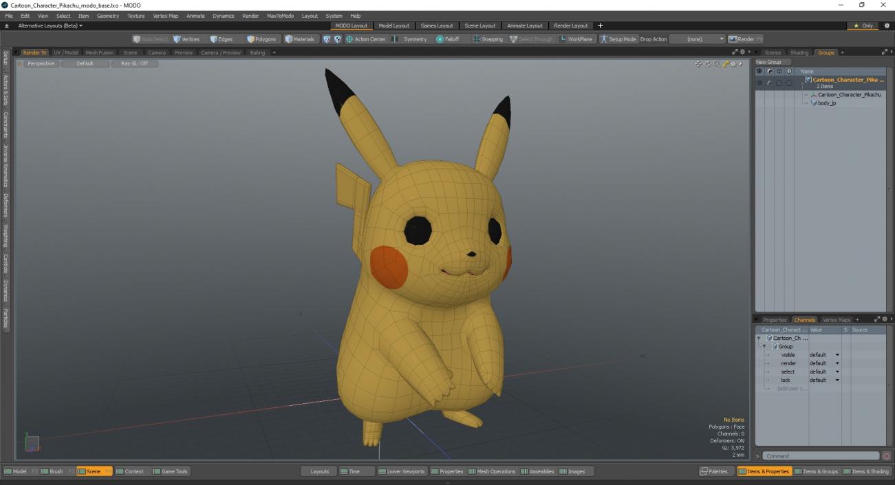 3D model Cartoon Character Pikachu