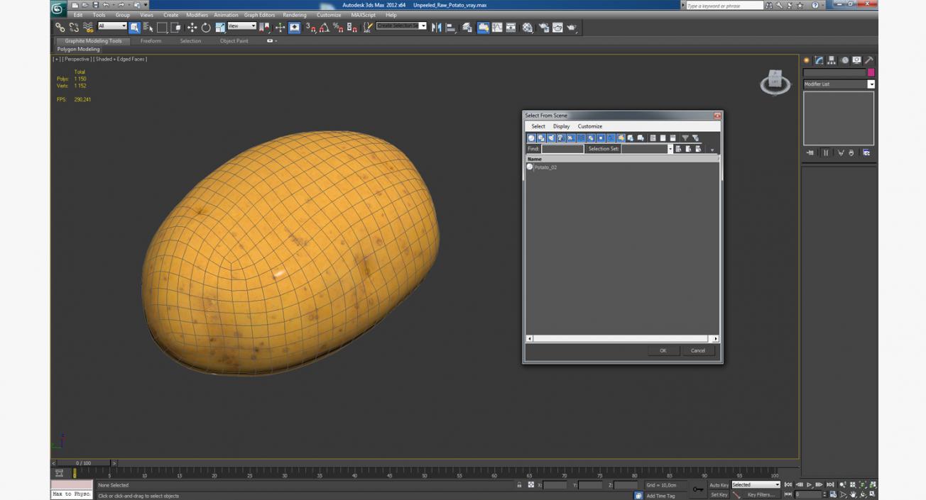 Unpeeled Raw Potato 3D model