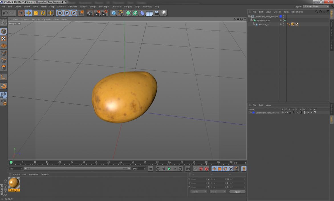 Unpeeled Raw Potato 3D model