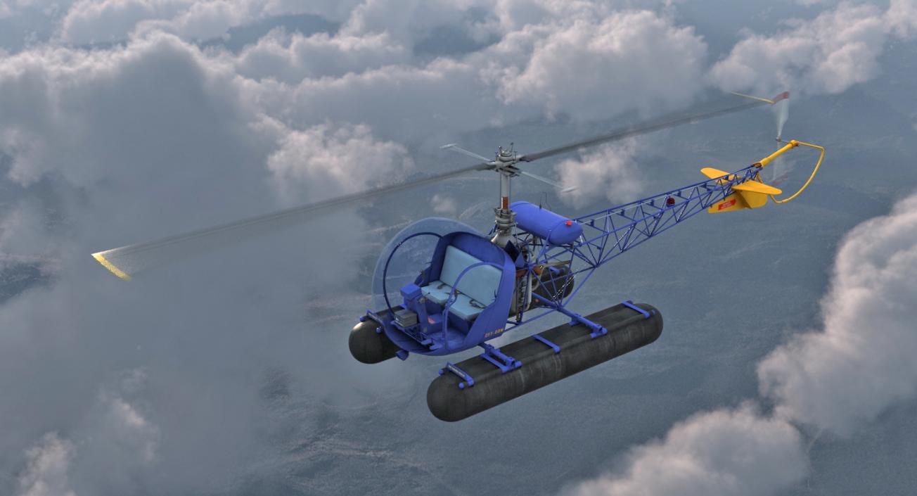 Bell 47 On Floats 3D