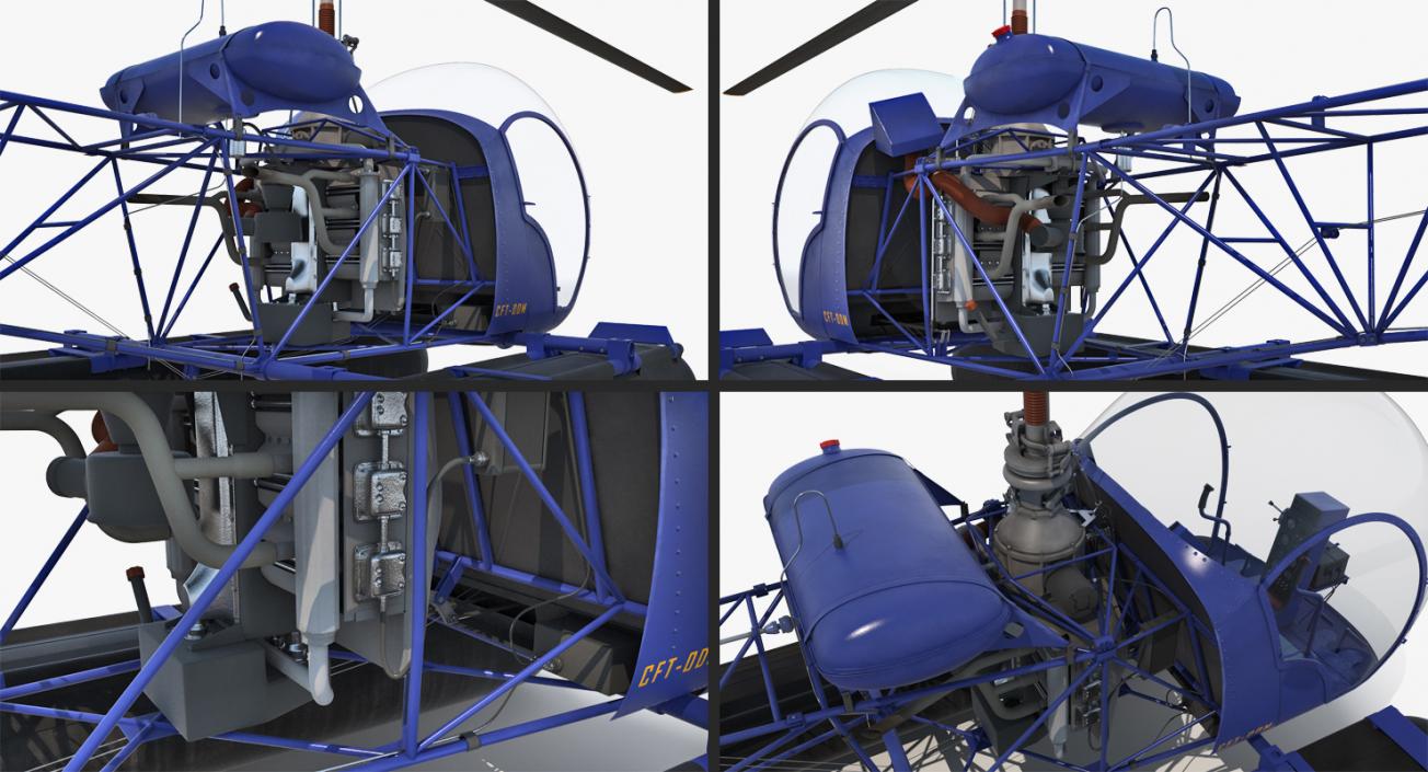 Bell 47 On Floats 3D