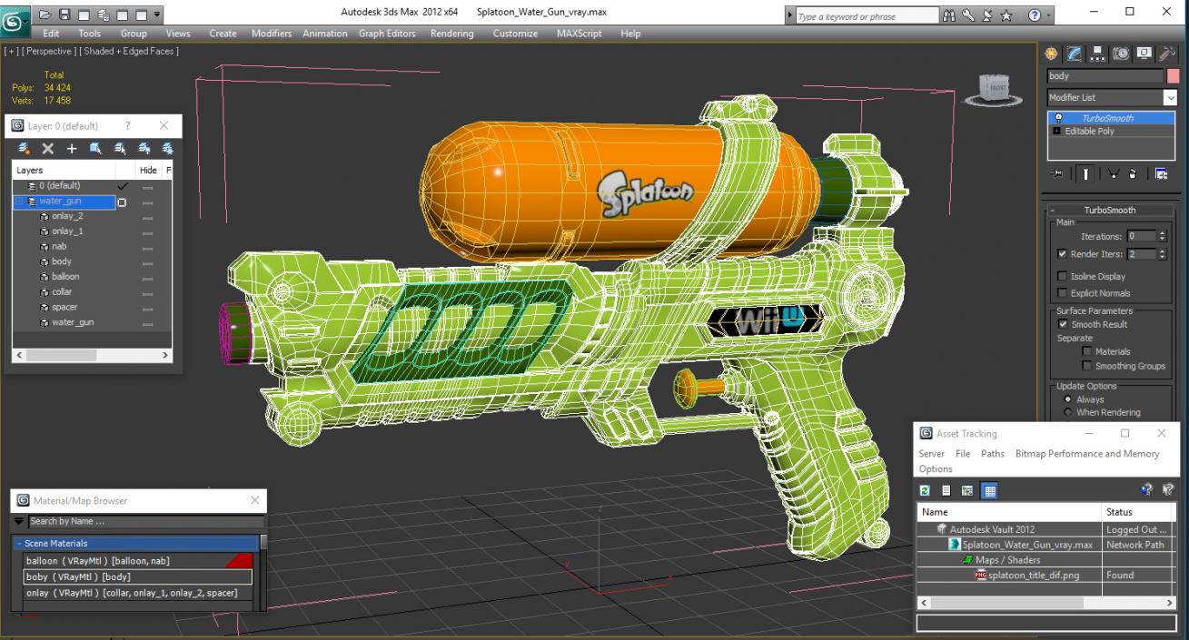 3D Splatoon Water Gun model