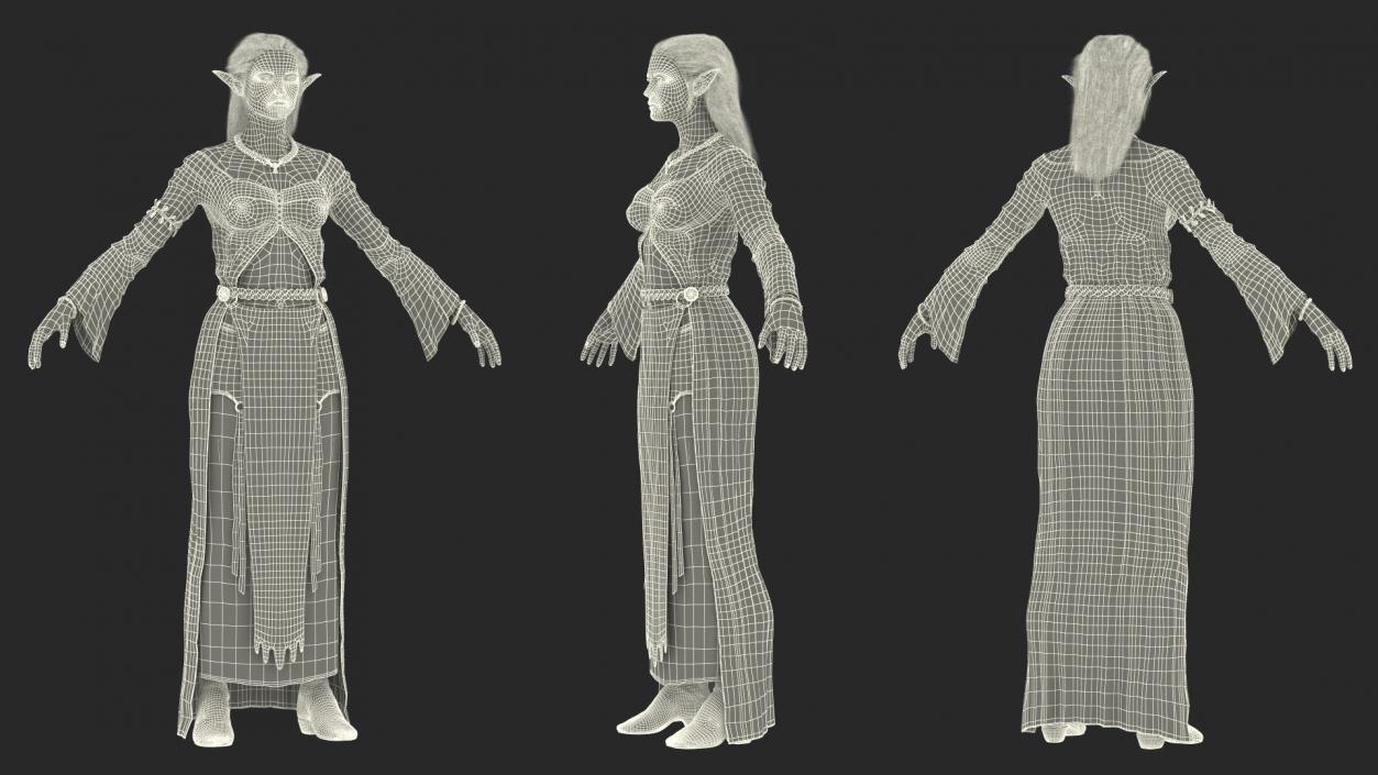 3D Elf Woman Fur model