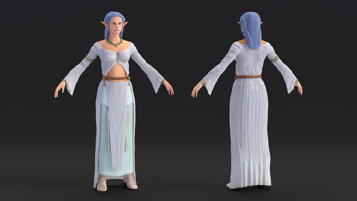 3D Elf Woman Fur model