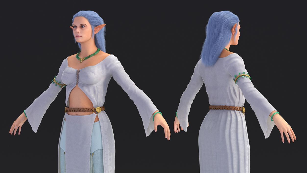 3D Elf Woman Fur model