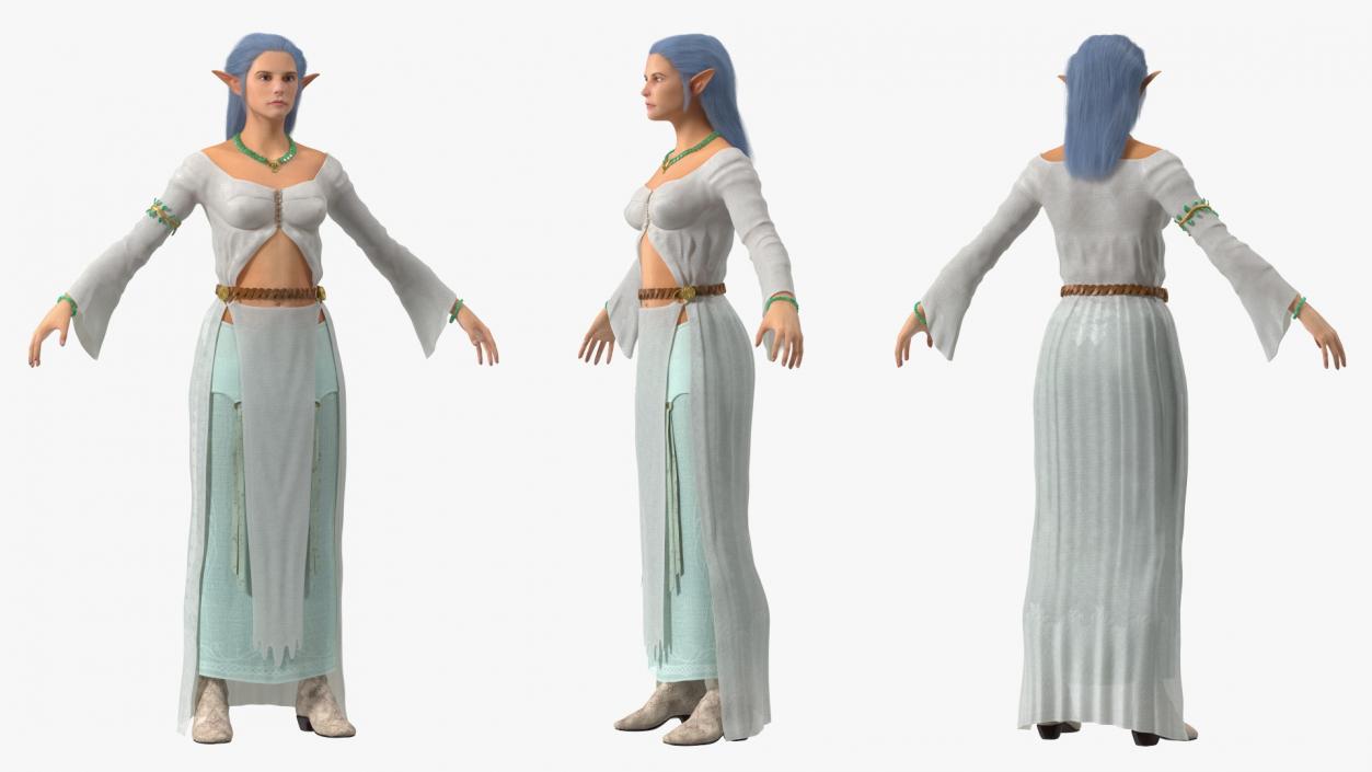 3D Elf Woman Fur model