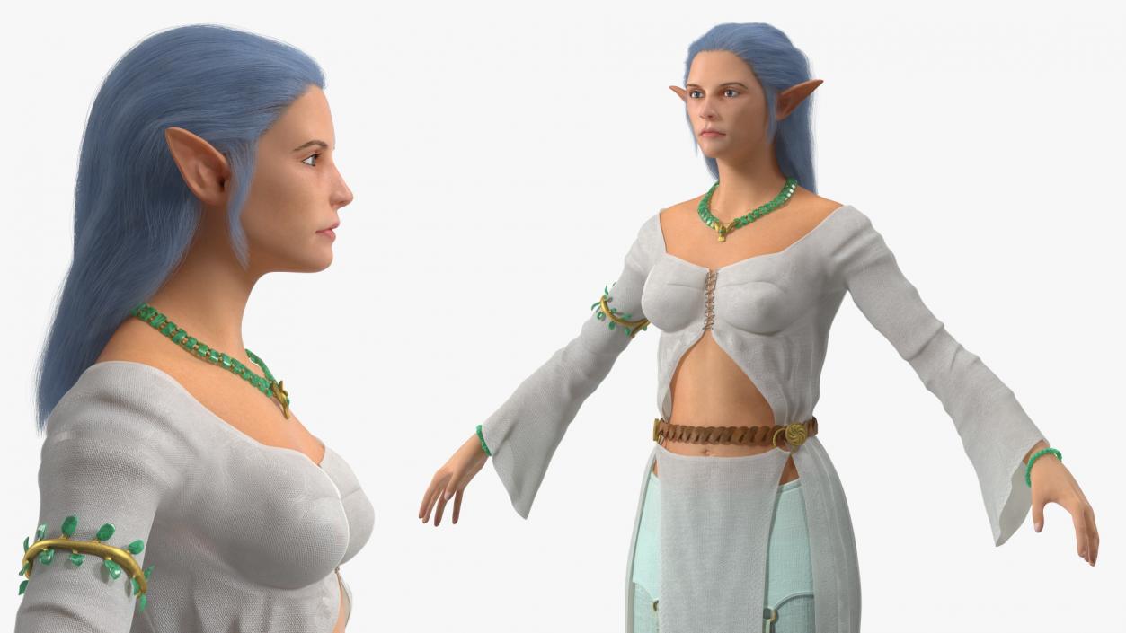 3D Elf Woman Fur model