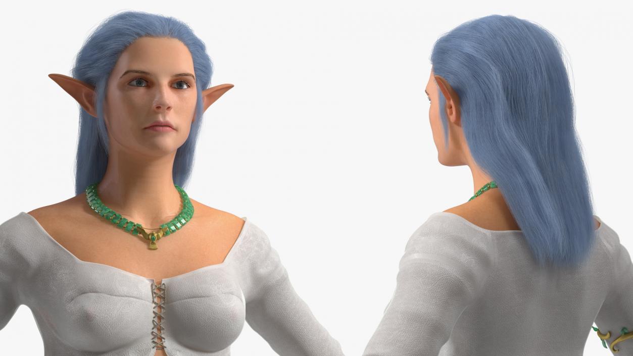 3D Elf Woman Fur model