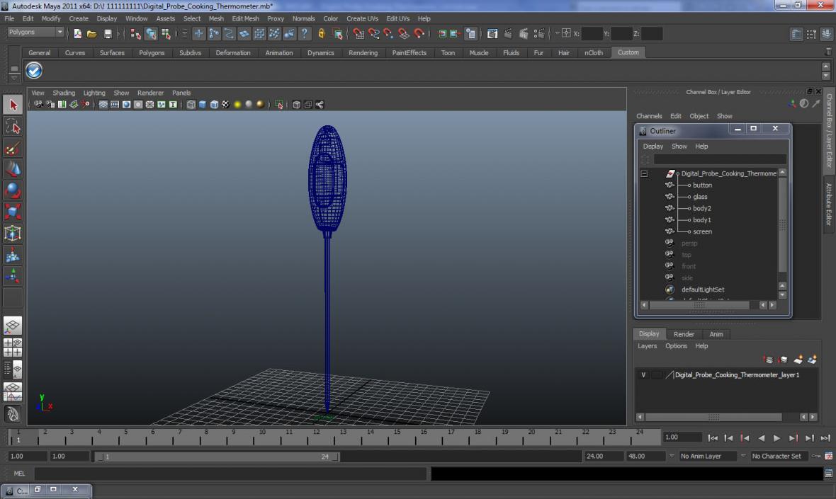 3D Digital Probe Cooking Thermometer model