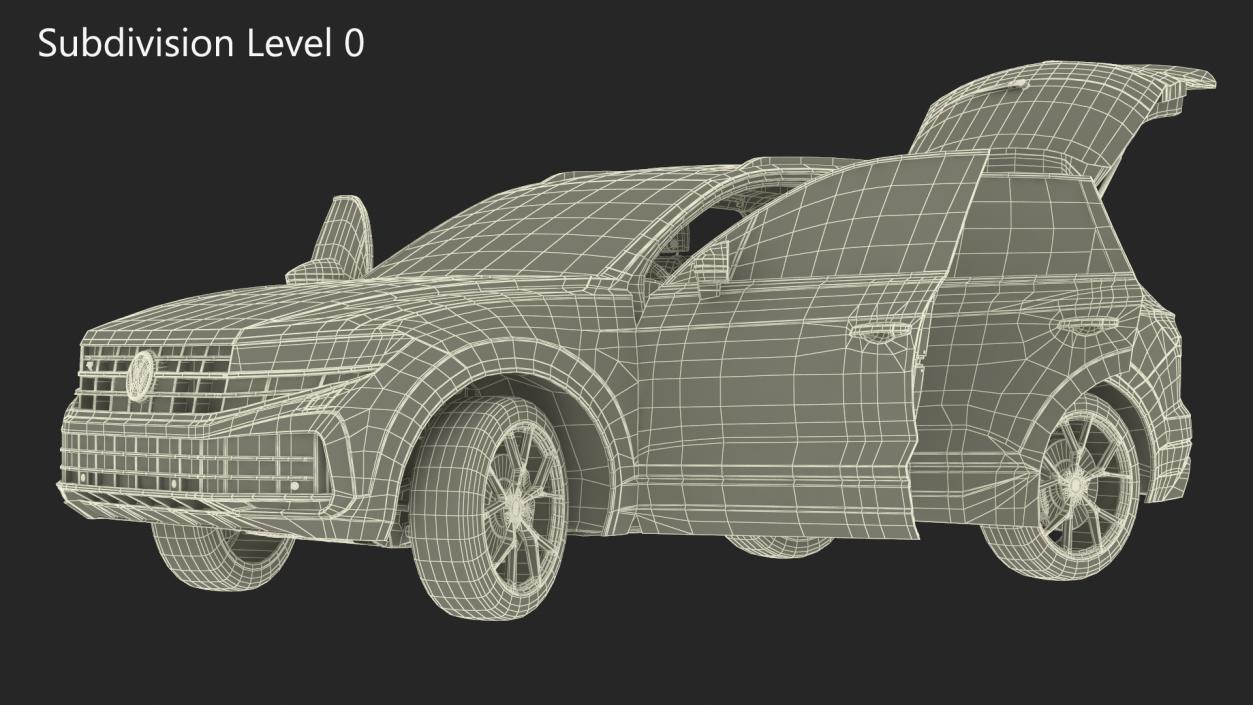 Volkswagen Touareg 2024 Grey Rigged for Maya 3D model