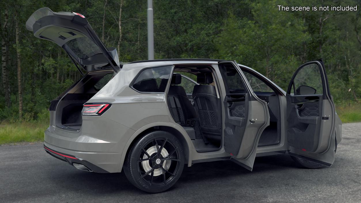 Volkswagen Touareg 2024 Grey Rigged for Maya 3D model