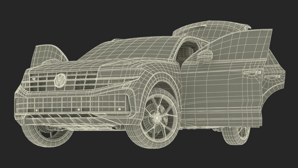 Volkswagen Touareg 2024 Grey Rigged for Maya 3D model