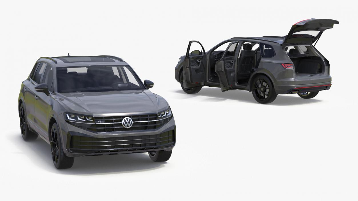 Volkswagen Touareg 2024 Grey Rigged for Maya 3D model