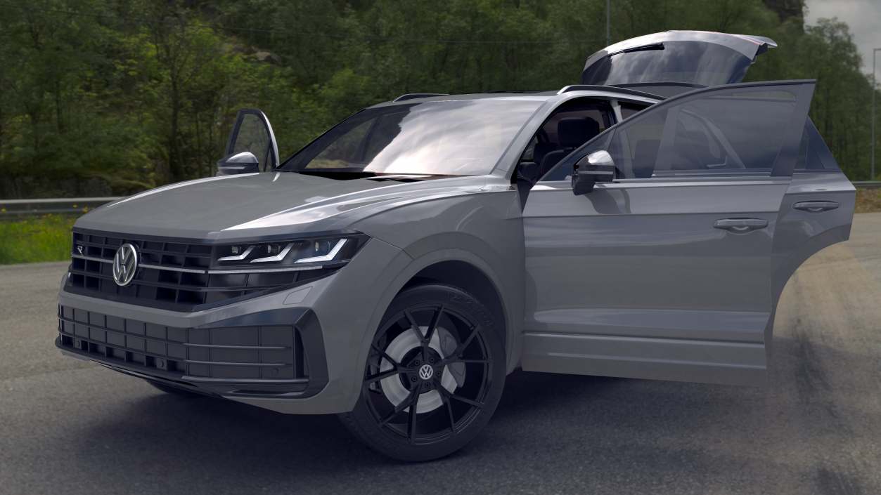 Volkswagen Touareg 2024 Grey Rigged for Maya 3D model