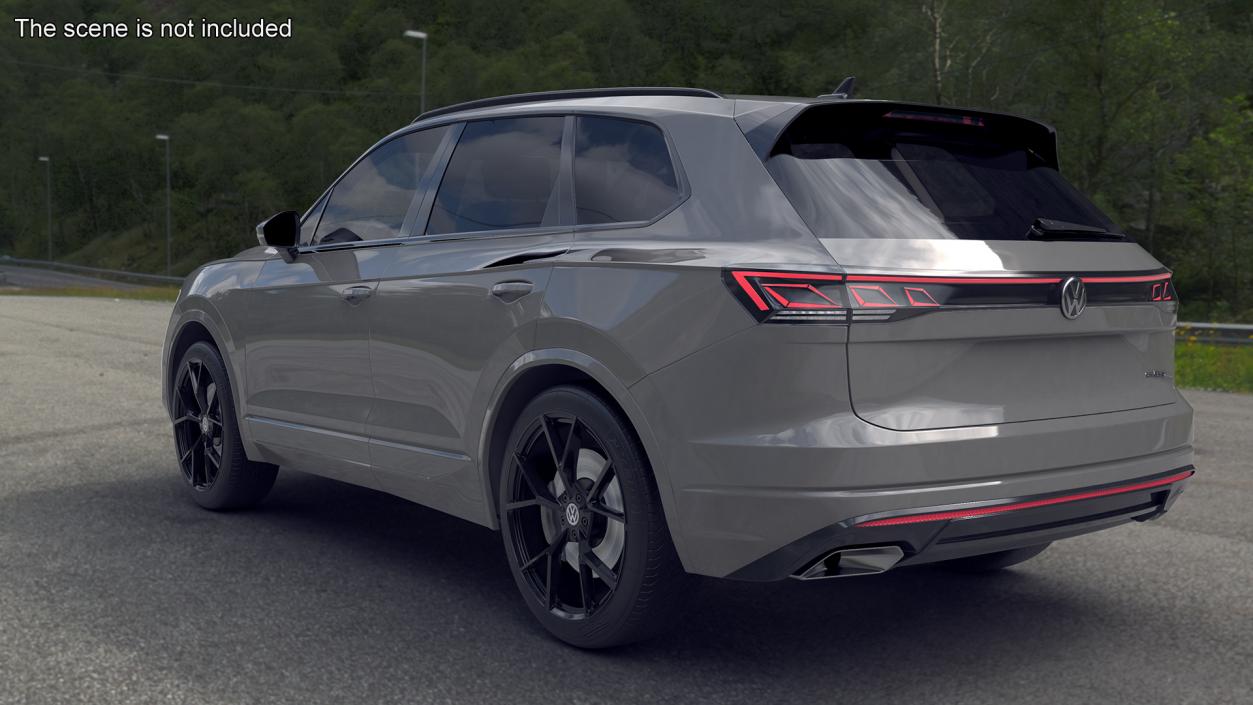 Volkswagen Touareg 2024 Grey Rigged for Maya 3D model