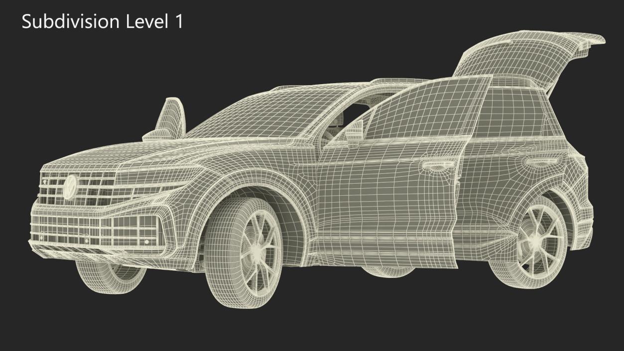 Volkswagen Touareg 2024 Grey Rigged for Maya 3D model