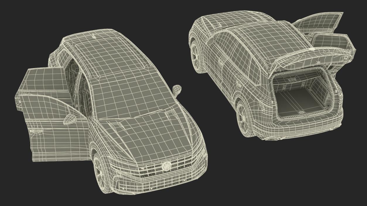 Volkswagen Touareg 2024 Grey Rigged for Maya 3D model