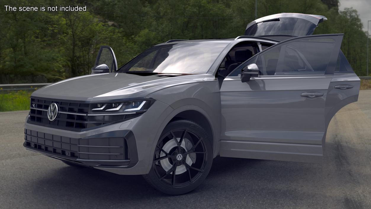 Volkswagen Touareg 2024 Grey Rigged for Maya 3D model