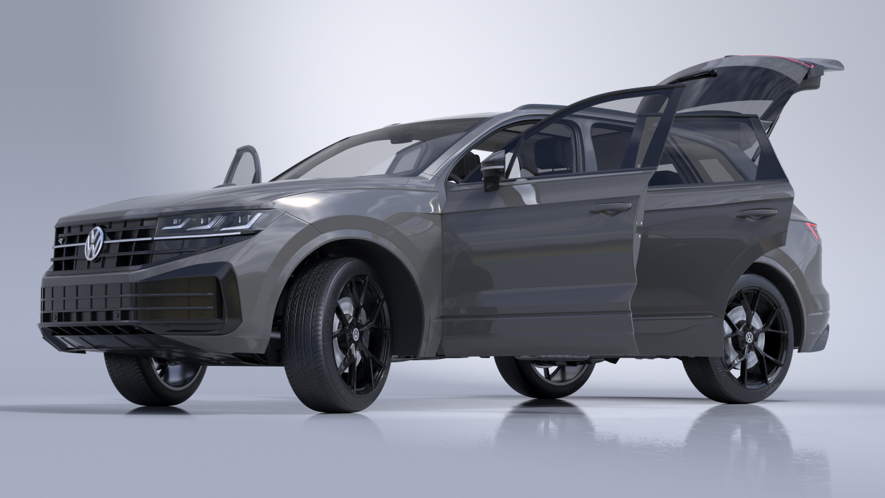 Volkswagen Touareg 2024 Grey Rigged for Maya 3D model