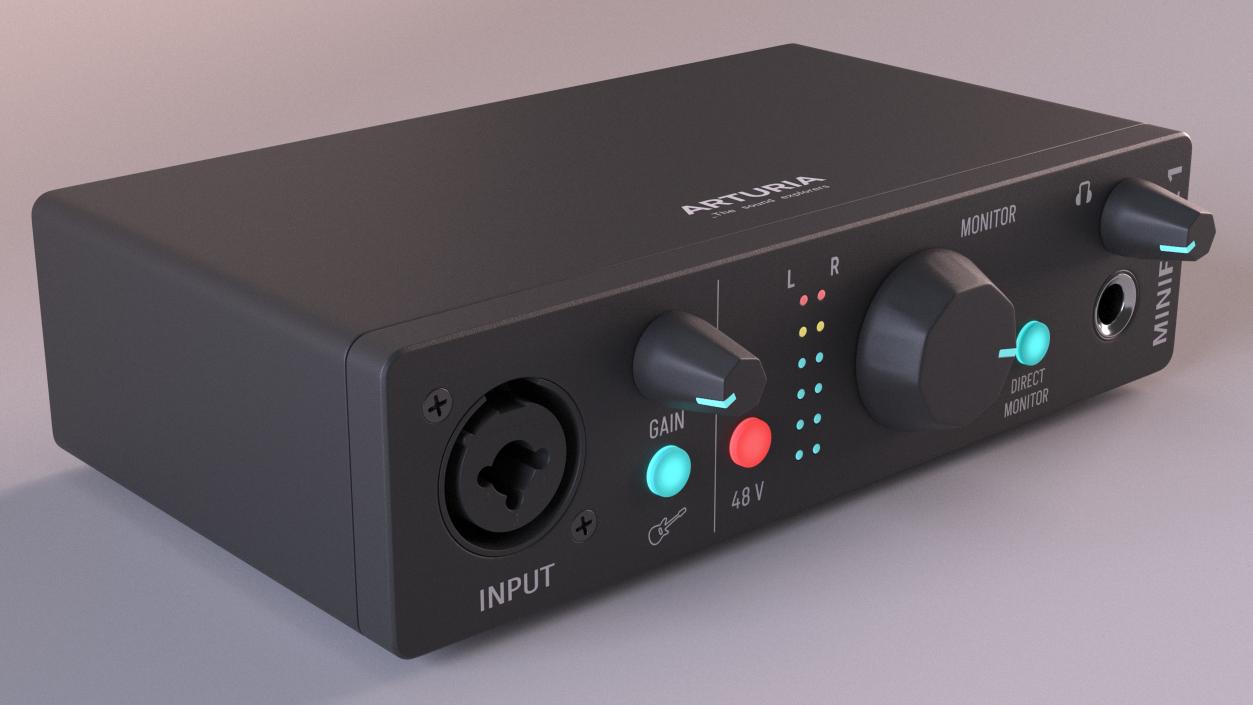 Arturia MiniFuse 1 USB Audio Interface Black 3D model