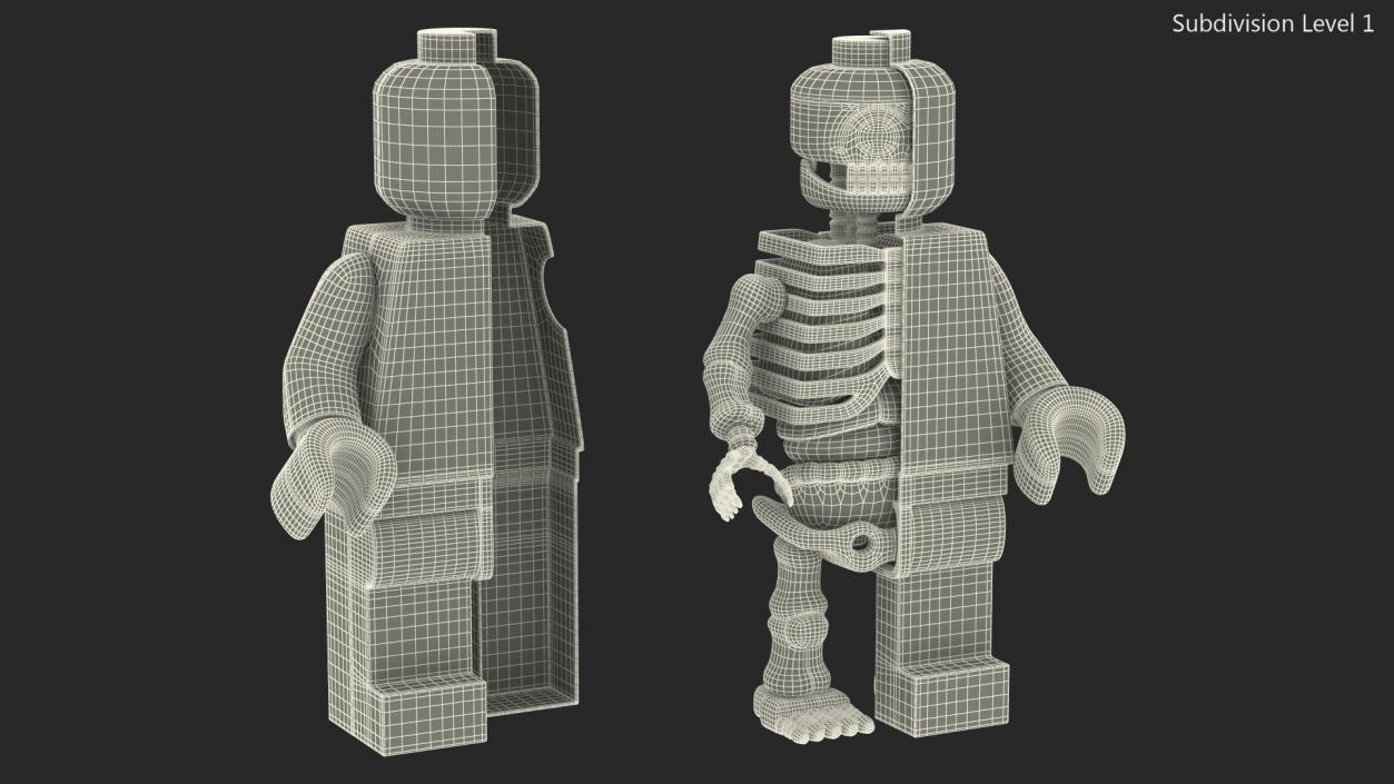 3D model Anatomical LEGO Man Glass Half