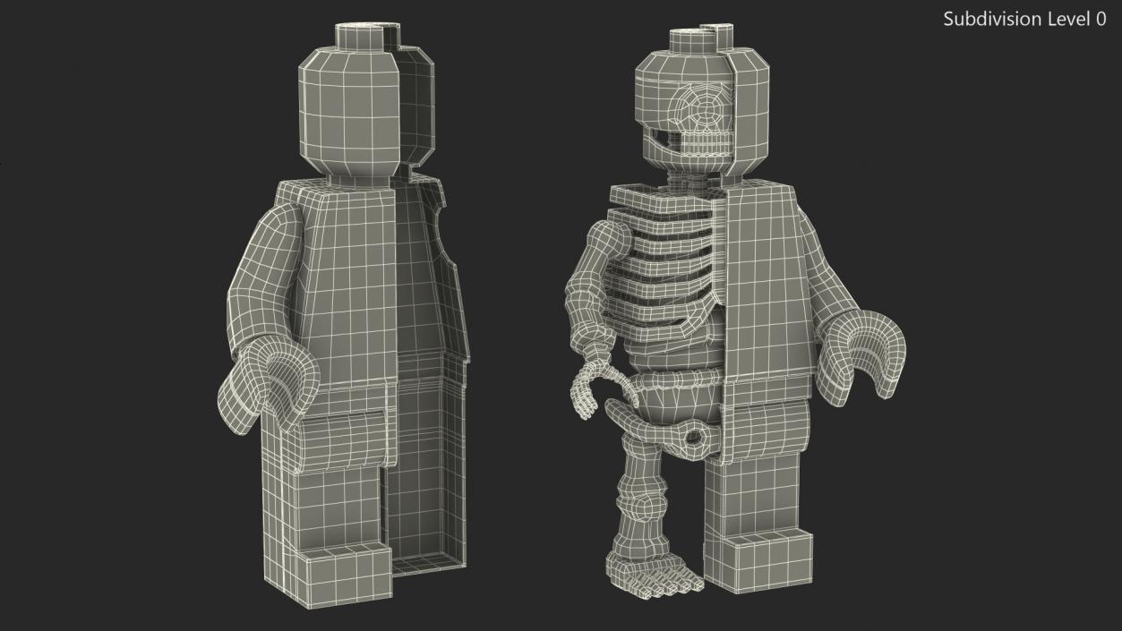 3D model Anatomical LEGO Man Glass Half