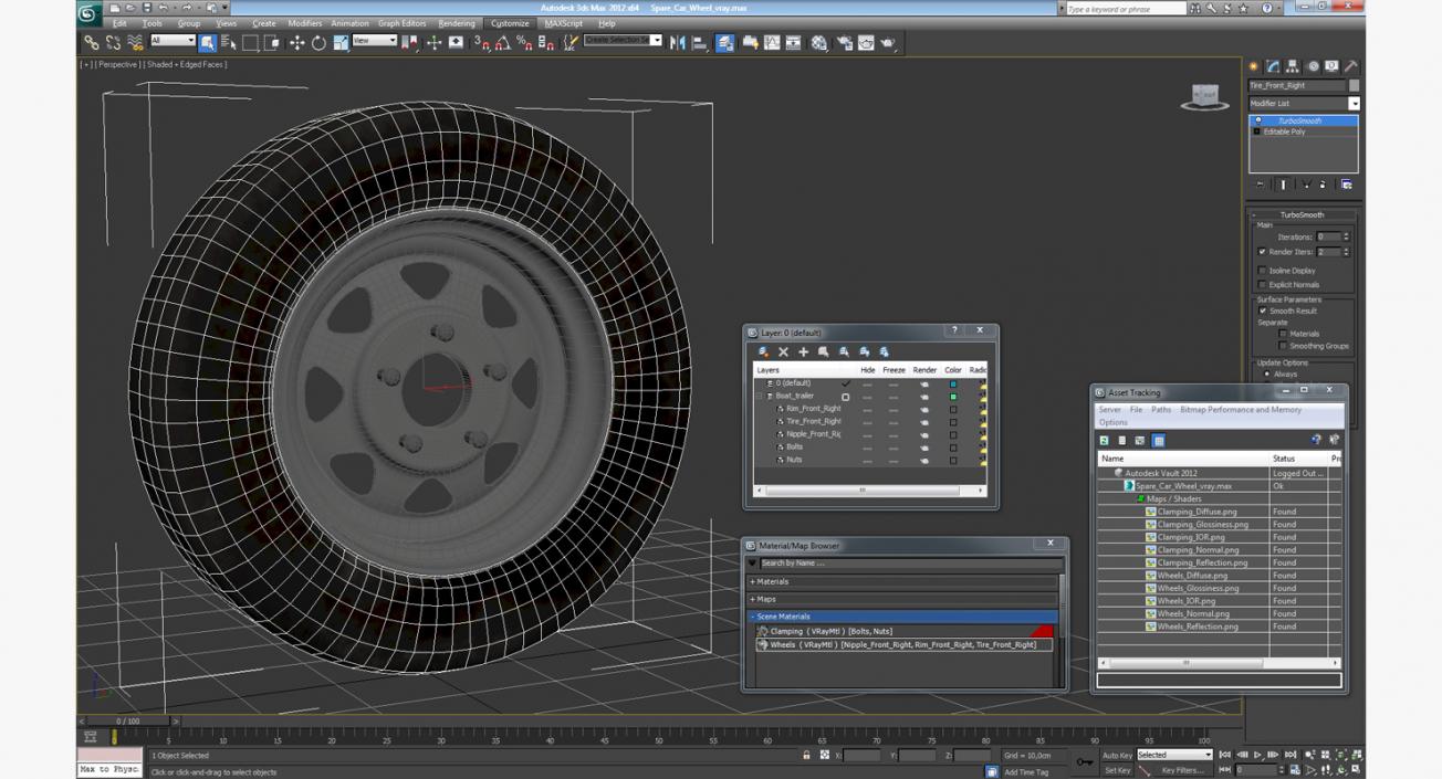 3D model Spare Car Wheel