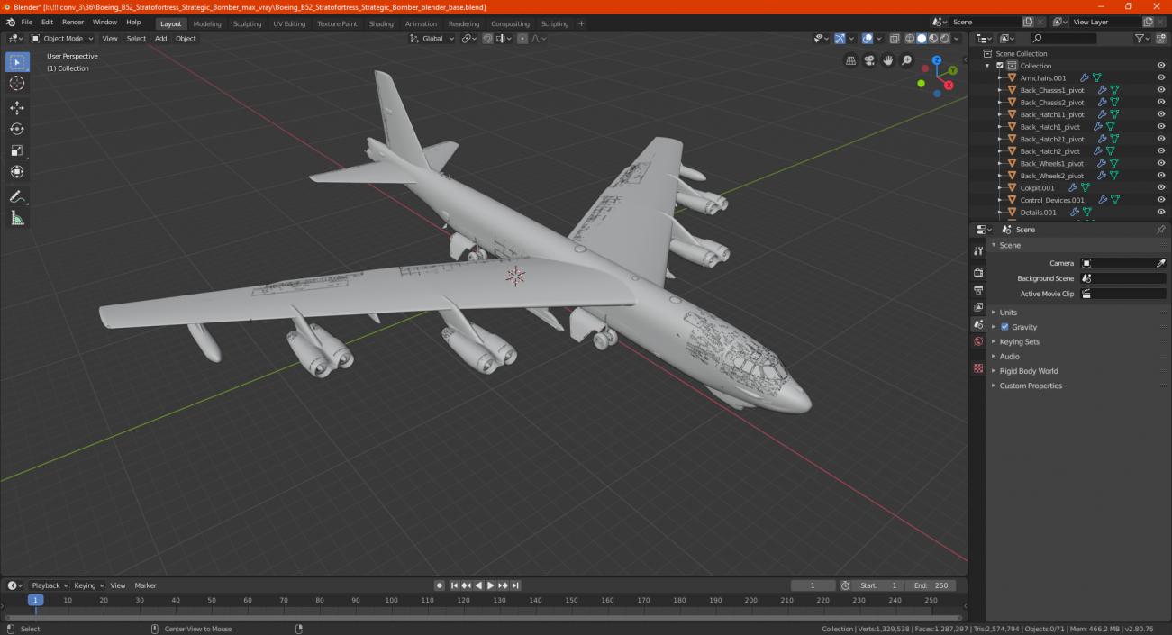 Boeing B52 Stratofortress Strategic Bomber 3D