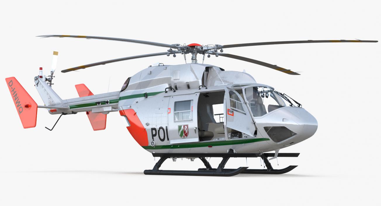 3D model Kawasaki BK 117 German Police Helicopter