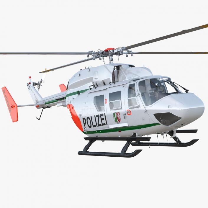 3D model Kawasaki BK 117 German Police Helicopter