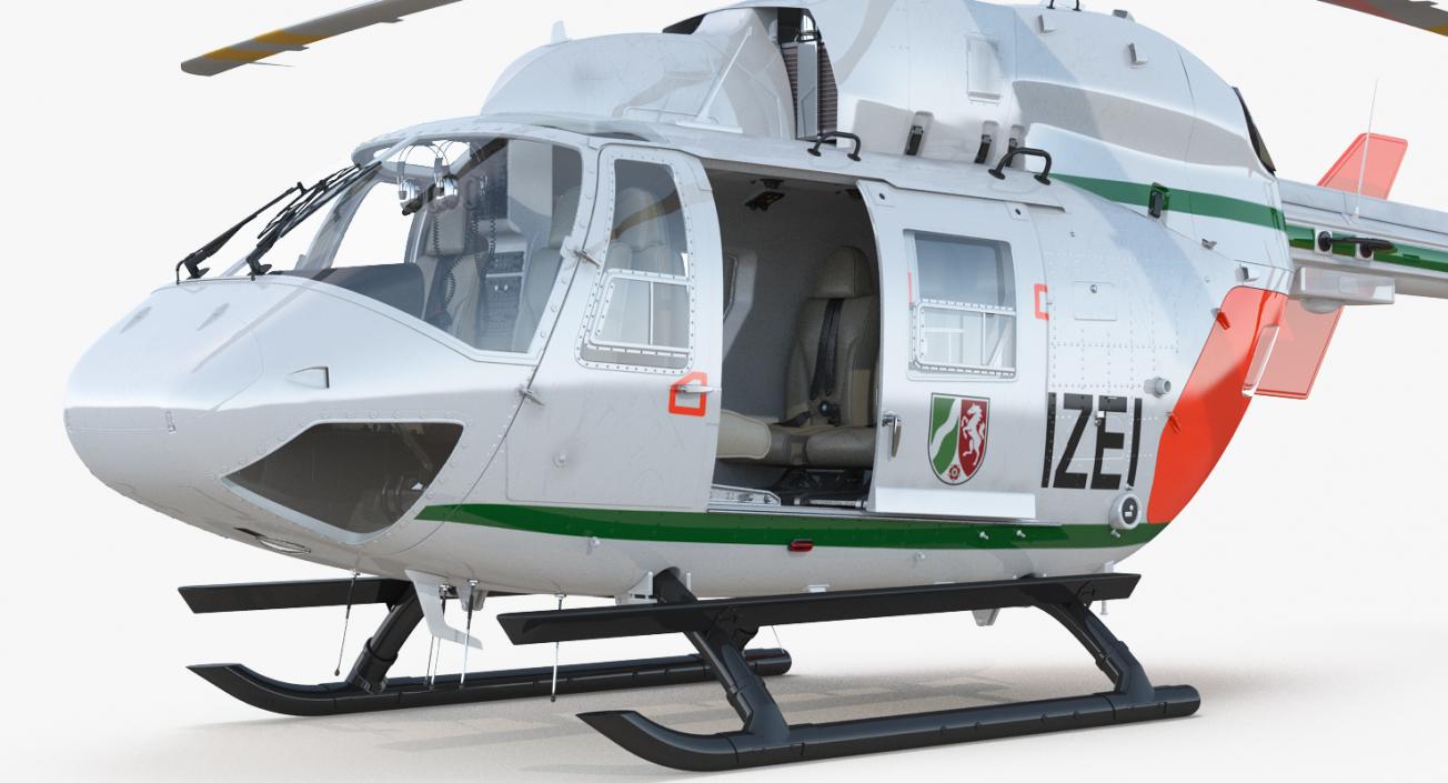 3D model Kawasaki BK 117 German Police Helicopter