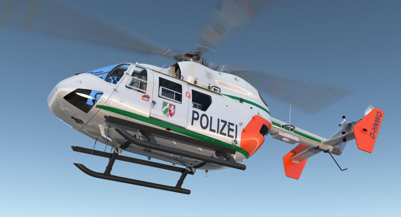 3D model Kawasaki BK 117 German Police Helicopter