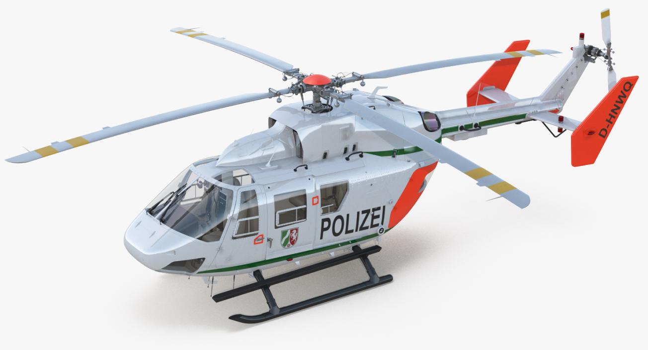 3D model Kawasaki BK 117 German Police Helicopter