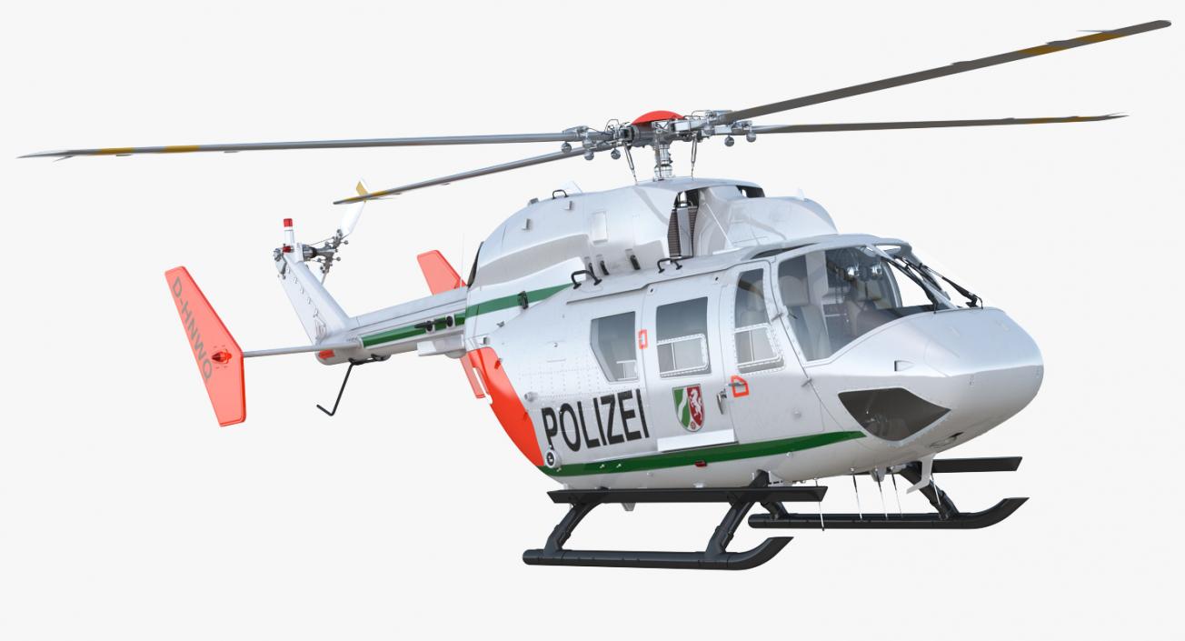 3D model Kawasaki BK 117 German Police Helicopter