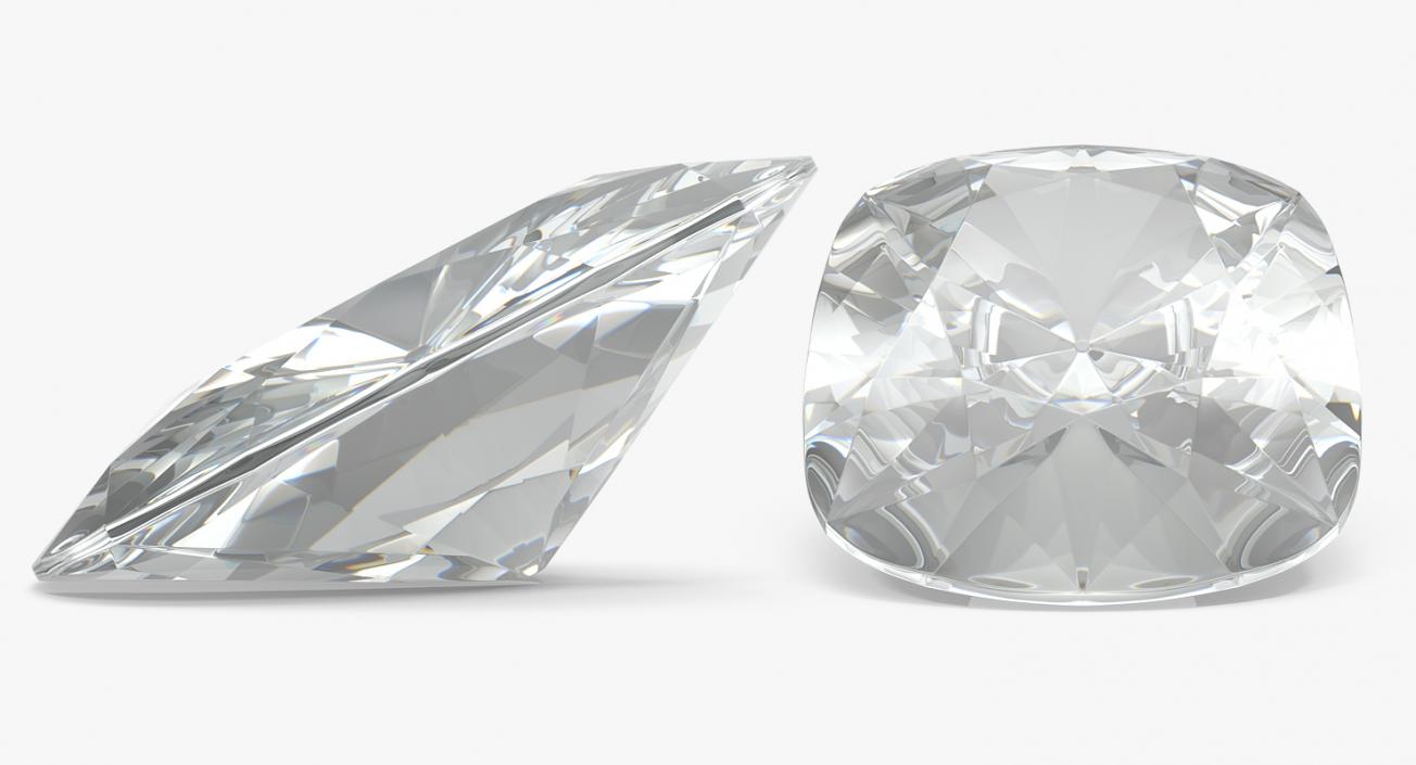 Cushion Cut Diamonds Set 3D model