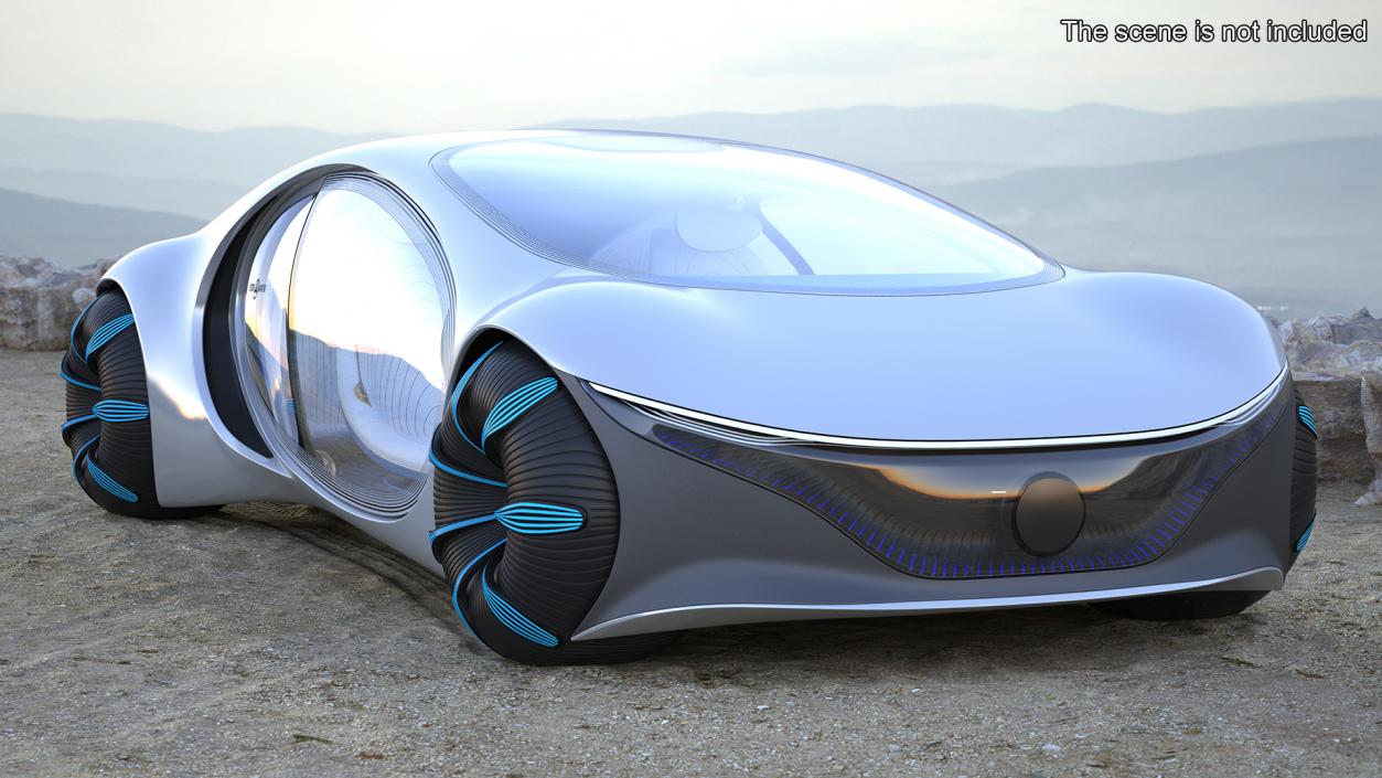 3D Futuristic Electric Car model