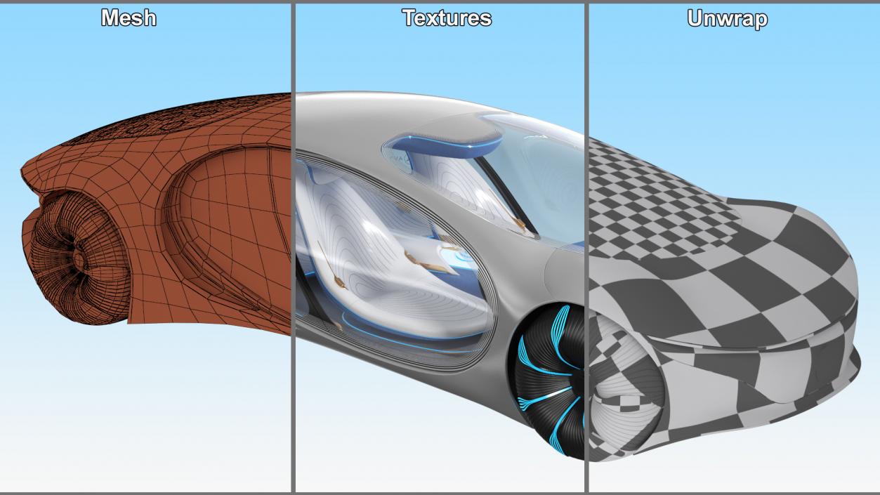 3D Futuristic Electric Car model