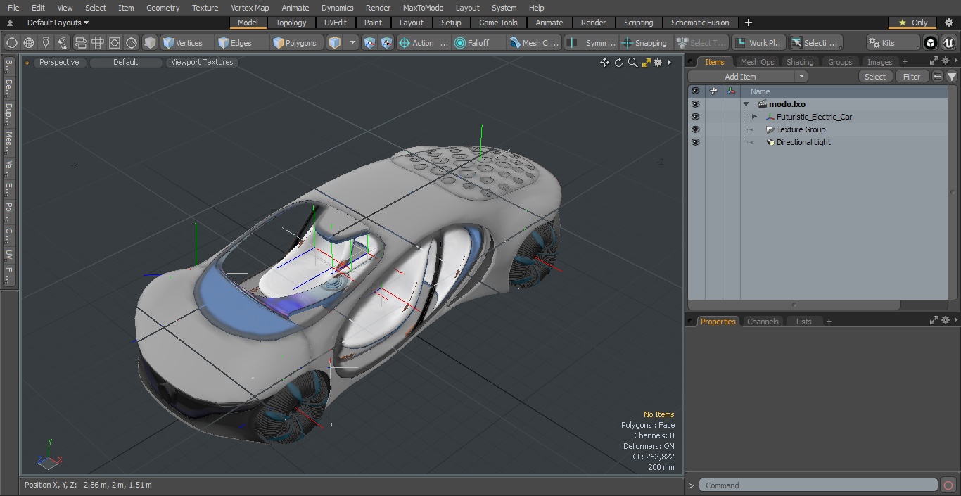 3D Futuristic Electric Car model