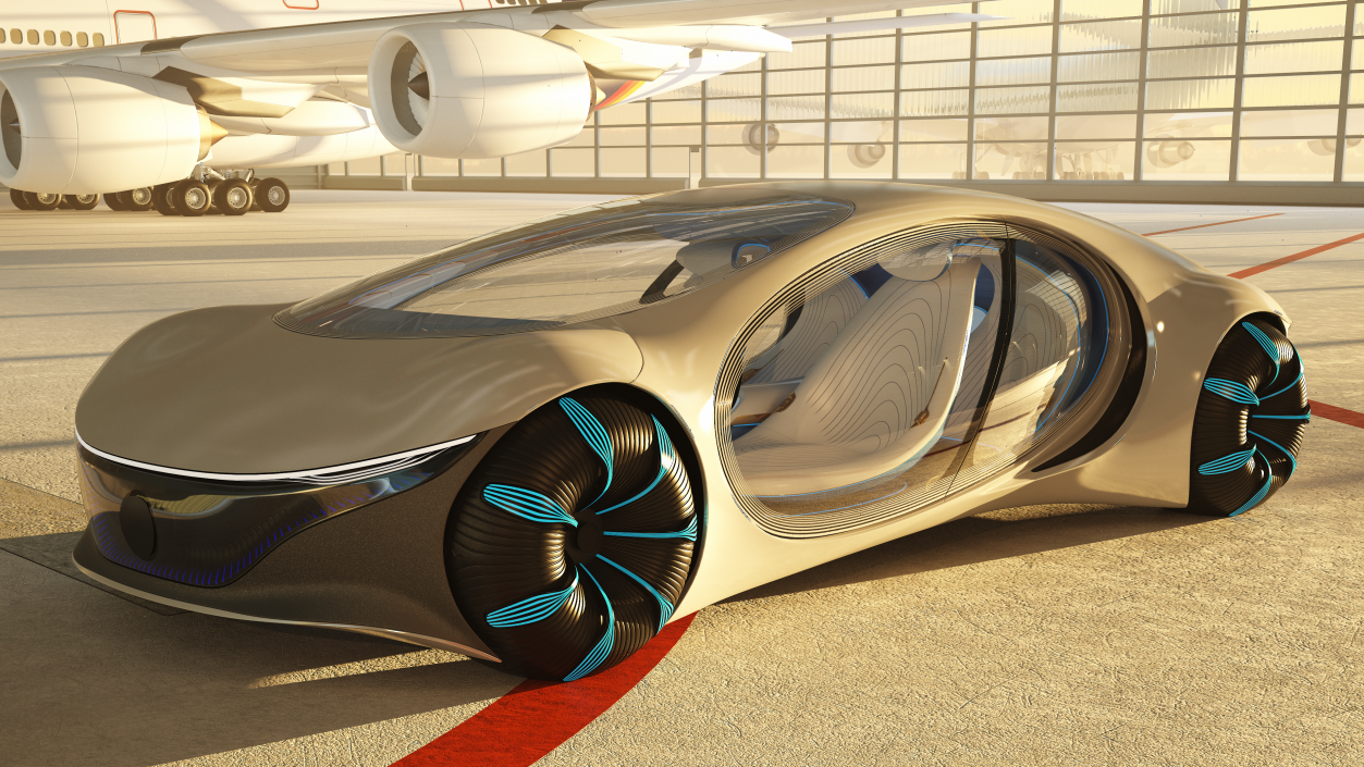 3D Futuristic Electric Car model