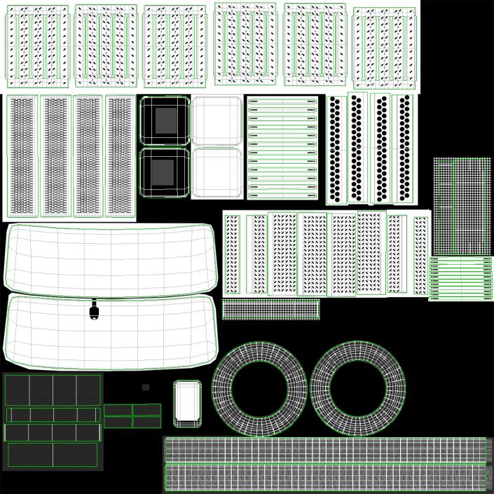 Semi Truck with Trailer Generic Simple Interior 3D