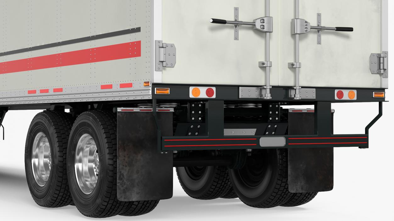 Semi Truck with Trailer Generic Simple Interior 3D