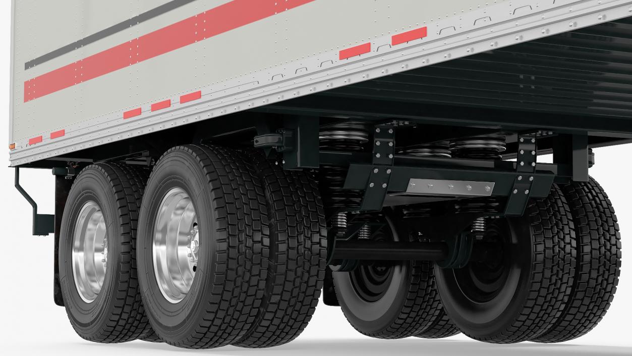 Semi Truck with Trailer Generic Simple Interior 3D