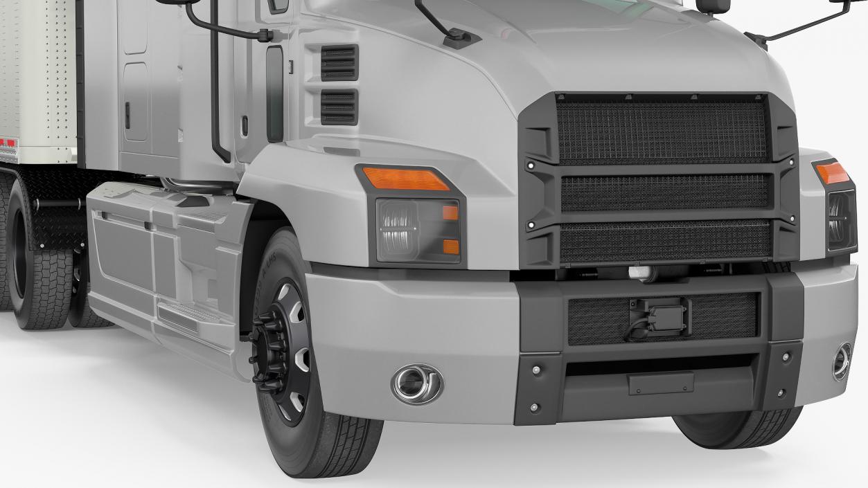 Semi Truck with Trailer Generic Simple Interior 3D