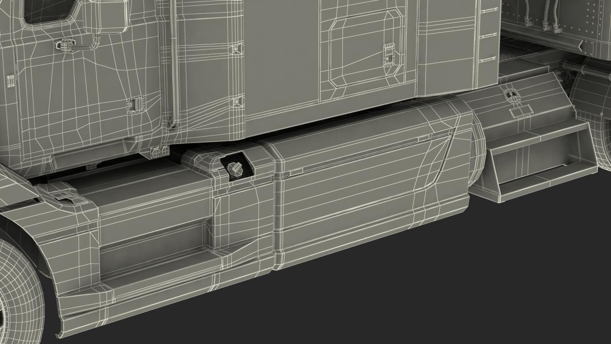 Semi Truck with Trailer Generic Simple Interior 3D